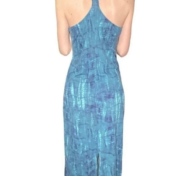 American Eagle Outfitters Blue Tie Dye Watercolor Racerback Maxi Tank Dress -M - Picture 4 of 7